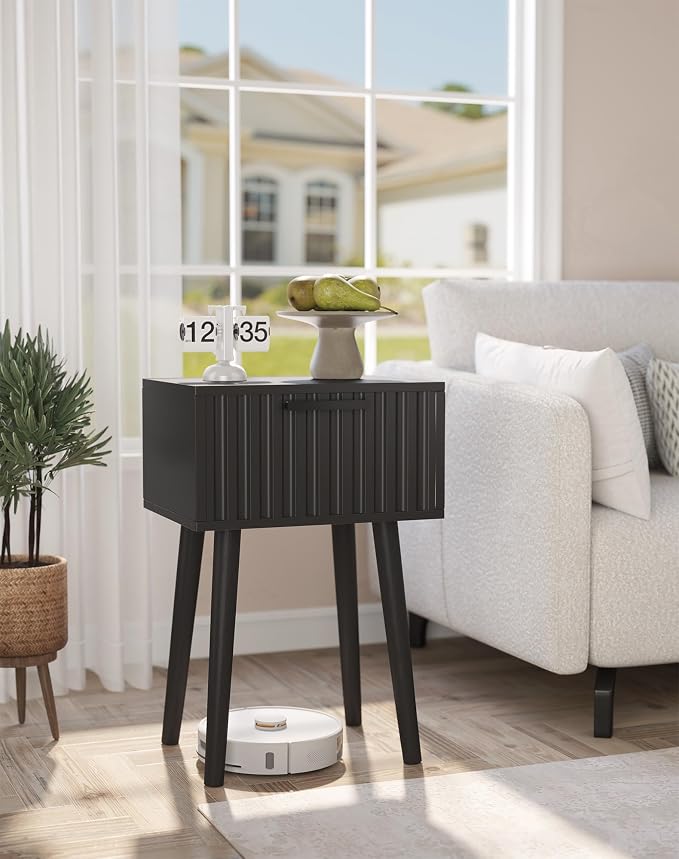 YMYNY Fluted Nightstand Set of 2, Small End Table, Modern Coffee Table - Image 5