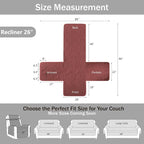Red Quilted Recliner Chair Covers, Waterproof Medium Chair Covers, Lazy Boy - Image 7