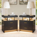 Nightstand with Wireless Charging Station, Smart Night Stand with 2 Drawers by MDGC
