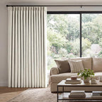 Pinch Pleated Linen Curtains 100% Blackout 84 Inches Long by AUSSPVOCT