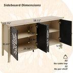 58" Sideboard Buffet Cabinet, Storage Cabinet - Image 2