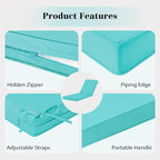 Chaise Lounge Cushions Outdoor, 4 Adjustable Ties Lounge Chair Cushions - Image 3