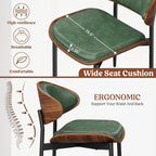REONEY Dining Chairs Set of 8, Mid-Century Modern Upholstered PU Leather Chairs - Image 5