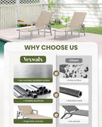 Patio Chaise Lounge Chair Outdoor Set of 2 - Image 7