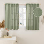Small Window Linen Curtains 45 Inches Long by LAMIT