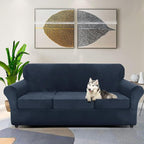 ZNSAYOTX Oversized Velvet Couch Cover 4 Piece Stretch Sofa Covers - Image 2