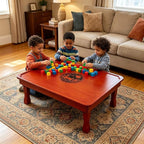 Folding Coffee Table, Japanese-Style Low Wood Table, Square Floor Sitting Tables - Image 7