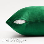 GIGIZAZA Green Velvet Pillow Covers 24x24 Decorative Pillows Pack of 2 | Throw - Image 4