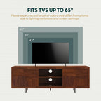 Trapeze TV Stand for Living Room – Wooden Media Console - Image 4