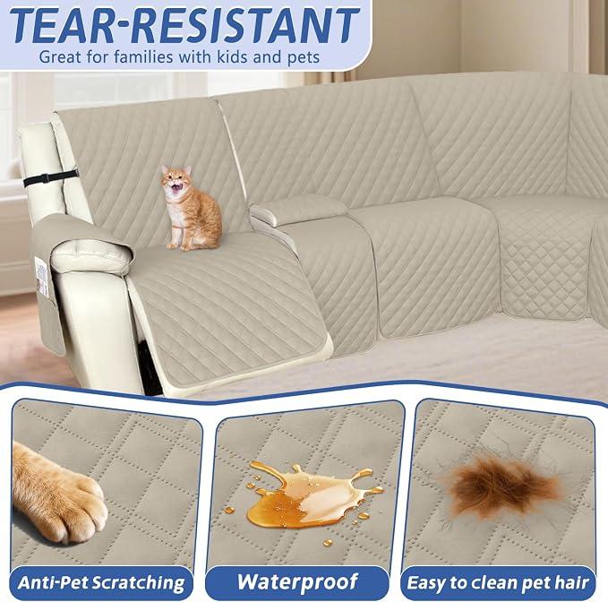 Arfntevss Recliner Sectional Couch Covers 1OO% Waterproof L Shape Sofa Cover - Image 5