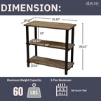 Alaterre Furniture Pomona Living Room 3-Tier Solid Wood Under-Window Bookshelf - Image 3