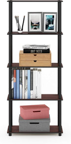 Furinno TURN-N-TUBE Storage Shelves, 5-Tier Book Shelf, Corner Shelf, Toolless - Image 4