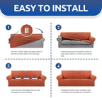 Stretch Couch Covers for Sofa, 3 Cushion Slipcover, Pureed Pumpkin | 1-Piece - Image 6