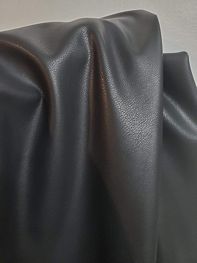 NAT Leathers | Black Soft faux Vegan PU {Peta Approved Vegan} Leather by the - Image 2