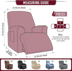 TAOCOCO Recliner Cover 4-Pieces, Recliner Stretch Sofa Slipcover, Recliner - Image 5