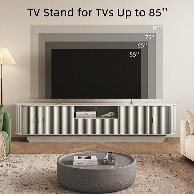 86.61'' Tambour TV Stand for 55-85 Inch, Entertainment Center - Image 3
