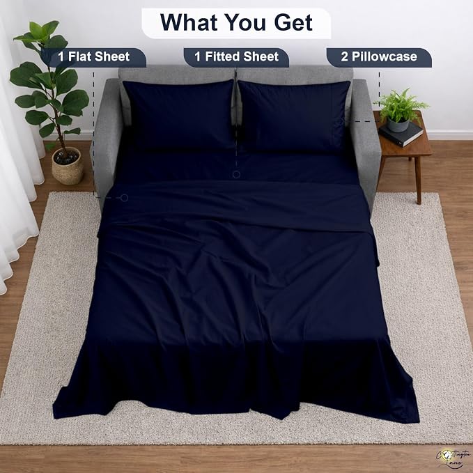 Cottington Lane Sleeper Sofa Sheets Full Size, 4 Piece Premium Quality 100% - Image 5
