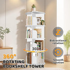 RUNSUNSPRI 4 Tier Rotating Bookshelf Tower, Spinning Bookshelf, Revolving 360° - Image 4
