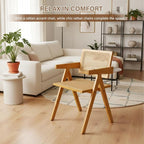 Furlide Rattan Dining Chairs Set of 2, Modern Mid Century Accent Chairs - Image 7