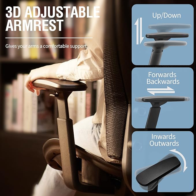 ELABEST Ergonomic Mesh Office Chair, Comfy Computer Desk Chair - Image 6