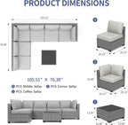 GarveeLife 7 Pieces Patio Furniture Set, Rattan Sectional Patio Sofa Set - Image 2