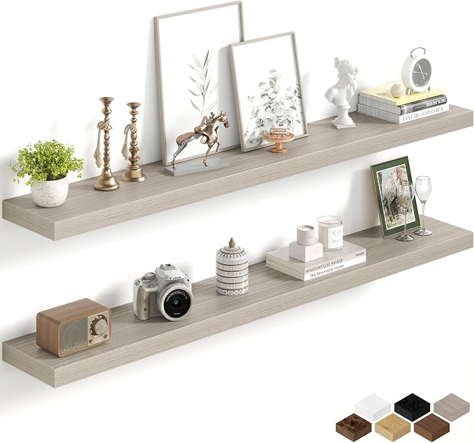 Fun Memories 55Inch Long Floating Shelves, 8 Inch Deep Shelves by FunMemories
