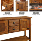 46" Solid Wood Buffet Sideboard, Farmhouse Console Table - Image 5