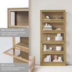 Display Cabinet with Acrylic Glass Doors, 5-Tiers Curio Cabinet with LED - Image 7