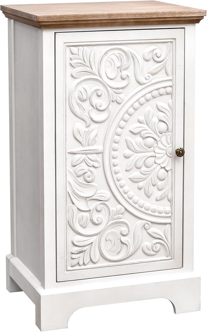 eHemco Ornate Floral Carved End Table by eHemco