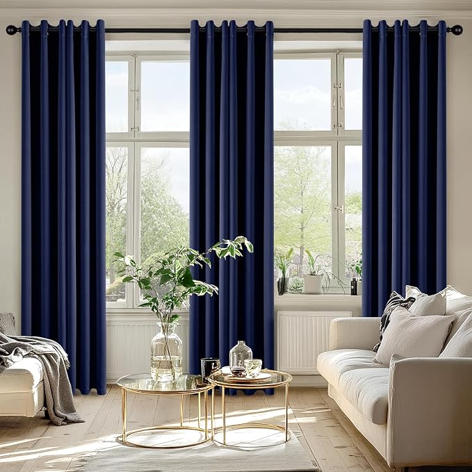 MIULEE Blackout Curtains for Bedroom 2 Panels 40 x 80 Inch Long Navy Blue | - Image 6