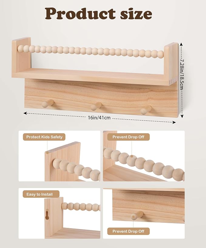 BOMID Wall Bookshelves, Nursery Shelves, Floating Book Shelves - Image 8