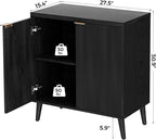 Homleke Buffet Cabinet with Storage, Modern Fluted Accent Sideboard with Doors - Image 2
