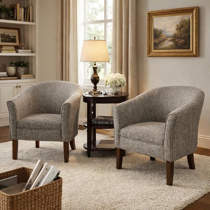 HomePop Modern Barrel Accent Chair - Image 2