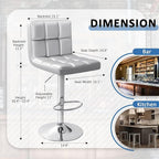 Homall Bar Stools Modern PU Leather Adjustable Swivel Barstools, Armless - Image 3