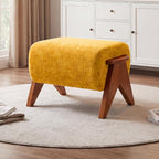 Linen Padded footstools Mid Century Modern Ottoman by Unknown