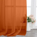 Orange Sheer Curtains 78 Inches Long 2 Panels, Light Filtering Voile Airy - Image 6