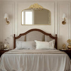 Arch Antique Gold Mirror, 40x30inch Baroque Style Vintage Metal Frame Wall - Image 5