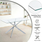 7-Piece Dining Table Set for 6, Modern Rectangular Glass Table - Image 6