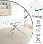 5-Piece Dining Table Set for 4, Modern Rectangular Glass Table - Image 6