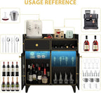 COCO DESIGN Small Bar Cabinet, Farmhouse Buffet Coffee Sideboard - Image 5