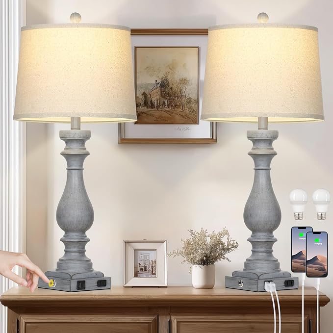 Cinkeda 29" Tall Farmhouse Table Lamp by Cinkeda