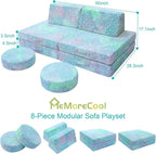 MeMoreCool Toddler Play Couch, 8-Piece Modular Kids Couch Set - Image 3