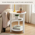 Farmhouse 3-Tier Round Side Table, 17.7 * 21.7inch End Table - Image 5
