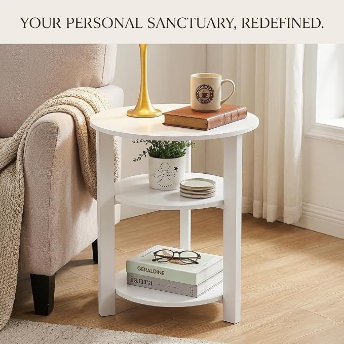 Farmhouse 3-Tier Round Side Table, 17.7 * 21.7inch End Table - Image 5