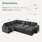 HONBAY Modular Sectional Sleeper Sofa - Image 2