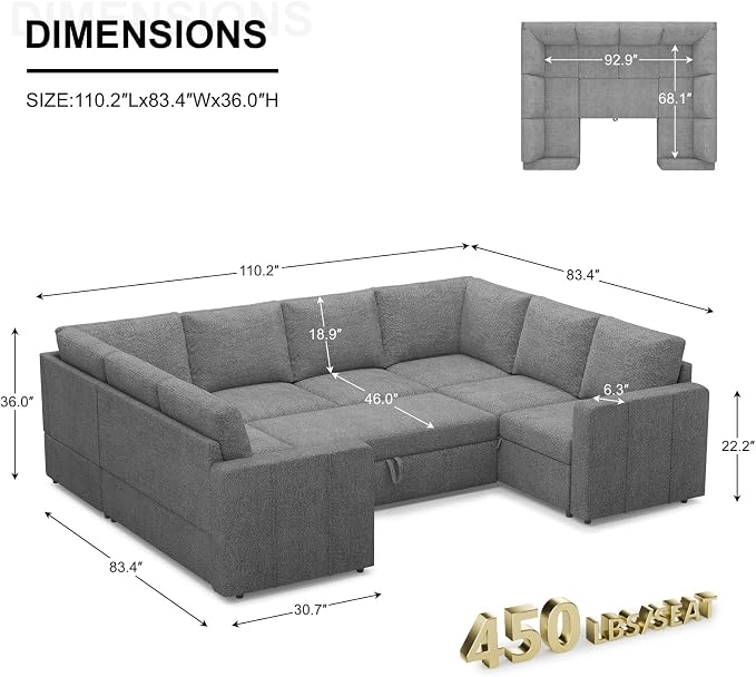 Belffin Modular Sectional Sleeper Sofa Bed - Image 2