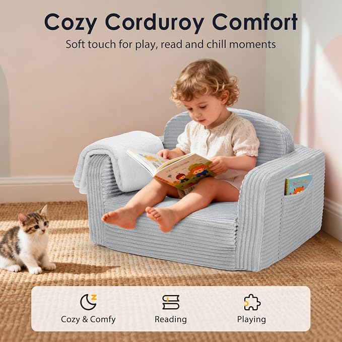 Foryoomi 2 in 1 Convertible Kids Couch - Image 3