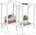 TUTOTAK Small End Table with Charging Station, Narrow Side Table with USB Ports by ChoosetutotakFurnitureBuildYourCozyHome