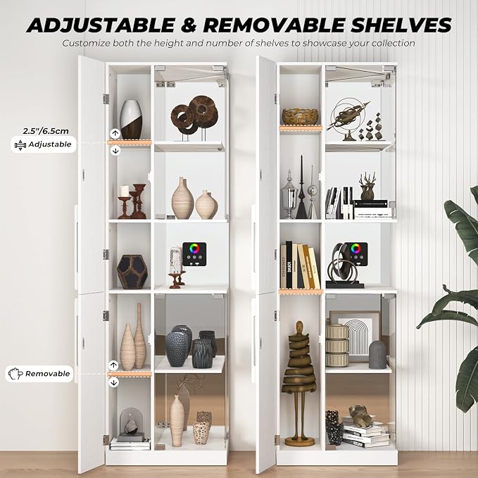 VersionTECH. Glass Display Cabinet - Image 5