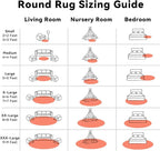 OLANLY Coral Red Round Rugs for Bedroom - Image 8
